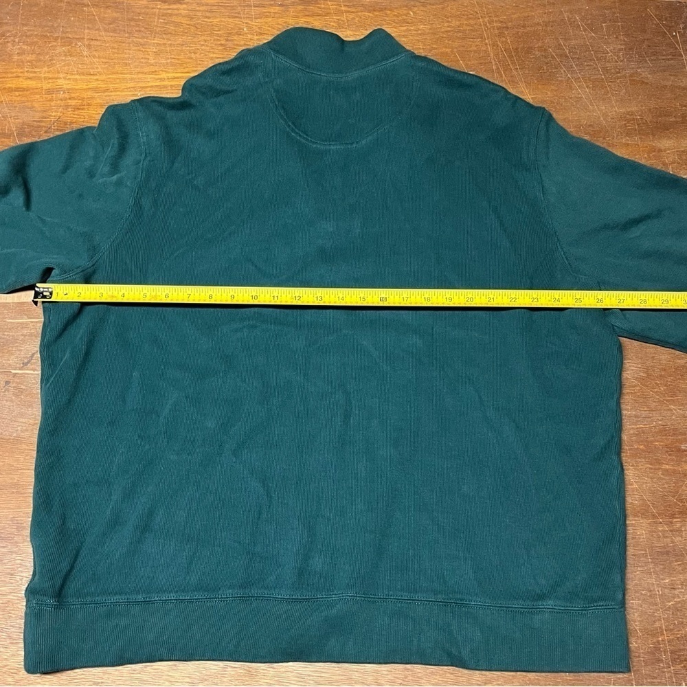 Lands End Pullover Sweater - Green - Quarter Zip - Mens Size XX-Large Regular - Picture 3 of 4